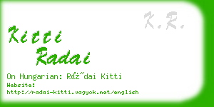 kitti radai business card